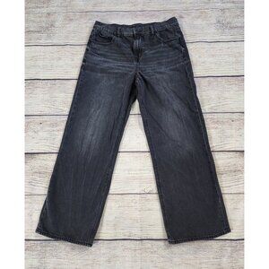 American Eagle Size 10 Regular Stovepipe Strigid Jeans Gray Black Wash Wide Leg